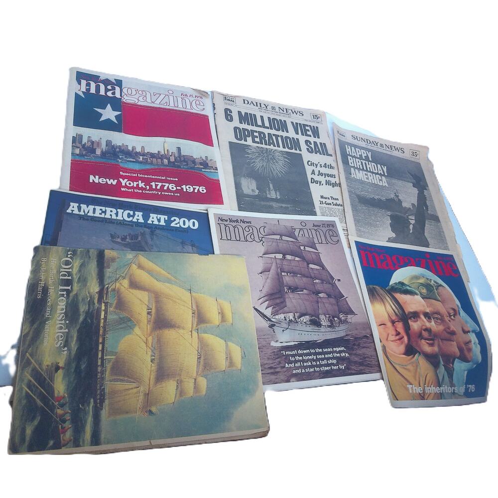 Vintage 1976 Bicentennial Newspaper Magazine Lot NY Times Daily News Globe